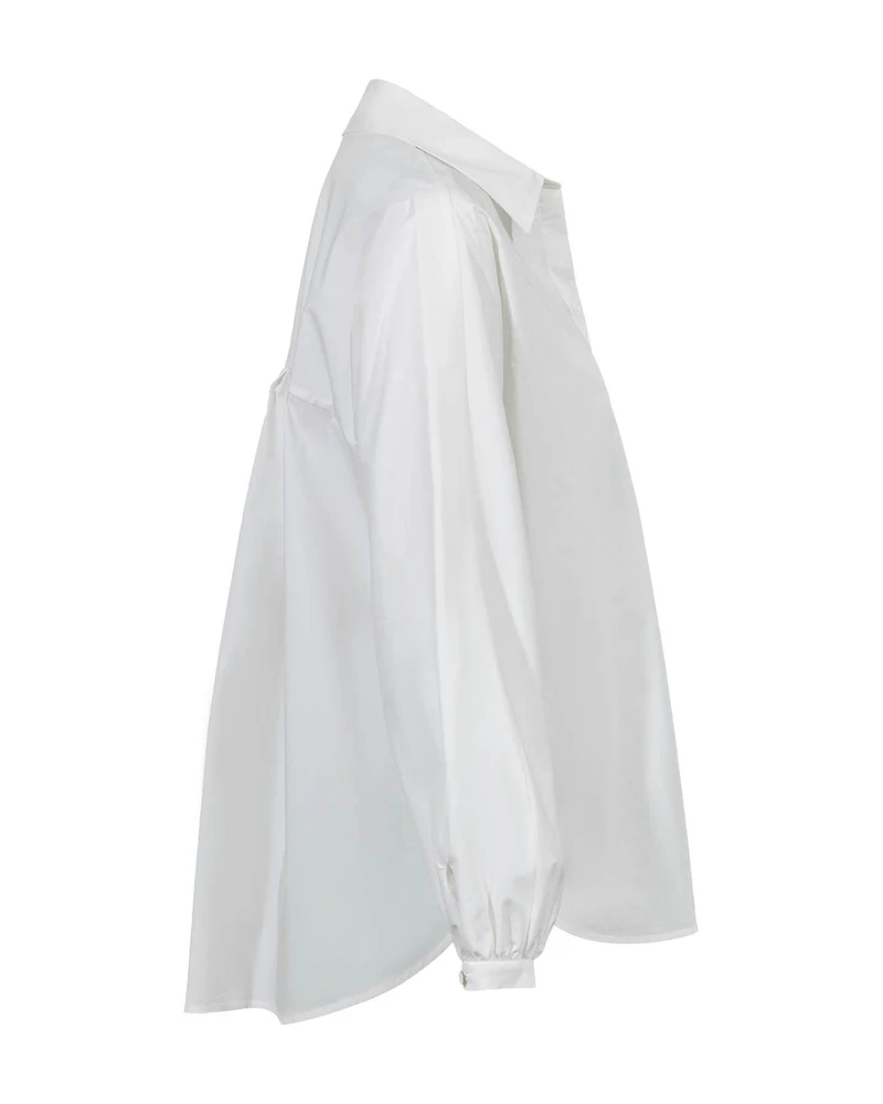 White Cotton Poplin Blouse