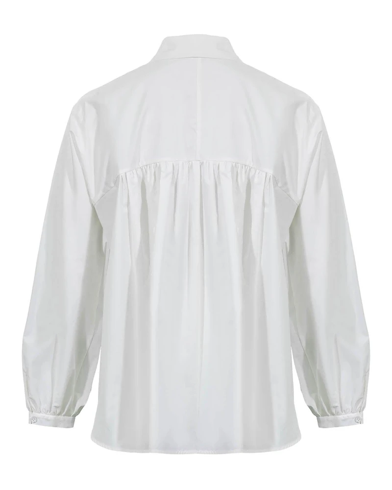 White Cotton Poplin Blouse