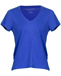 Linen Stretch Short Sleeve V-Neck Tee
