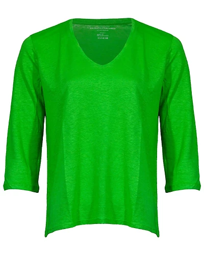 Linen Stretch V-Neck Top