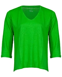 Linen Stretch V-Neck Top