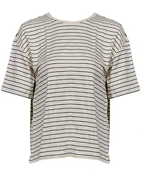 Majestic French Terry Striped Crewneck Pullover