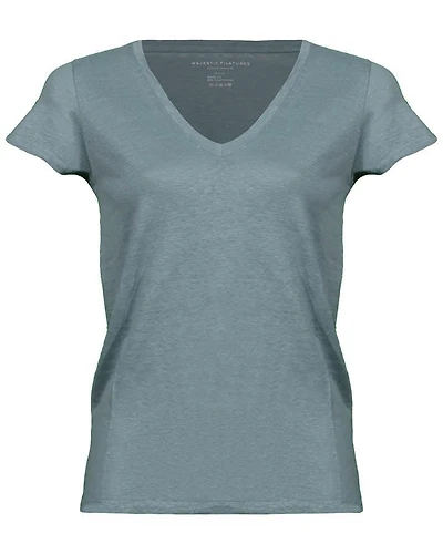 Majestic Stretch Linen V-Neck Tee