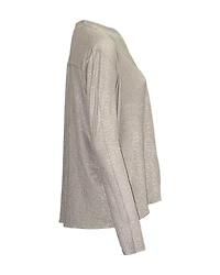 Metallic Henley Pullover