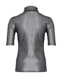 Metallic Mini Rib Turtleneck