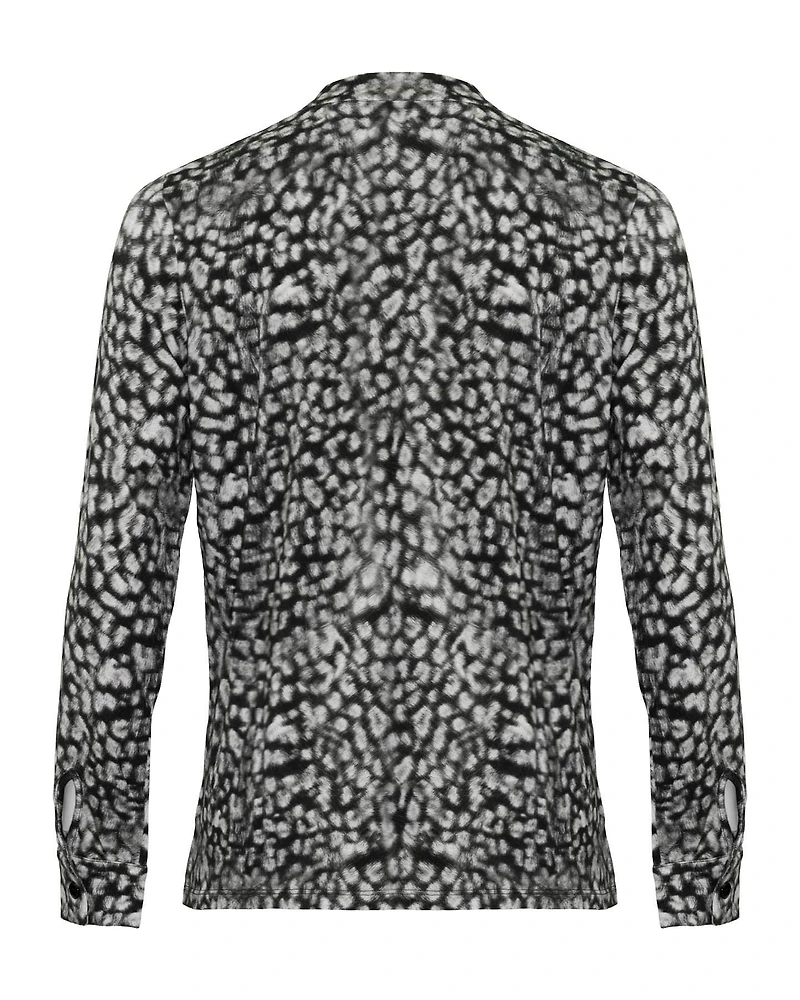 Soft Touch Animal Print Henley Shirt