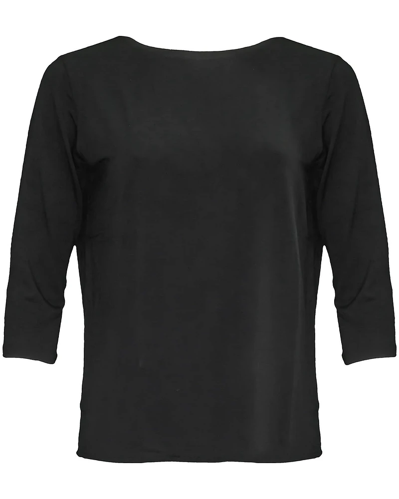 Soft Touch Round Neck Top Black