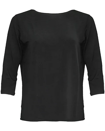 Soft Touch Round Neck Top Black