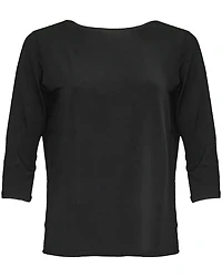 Soft Touch Round Neck Top Black