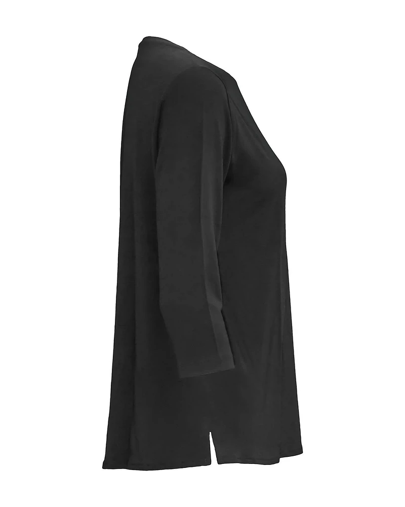 Soft Touch Round Neck Top Black