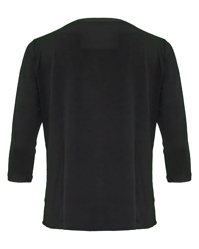 Soft Touch Round Neck Top Black