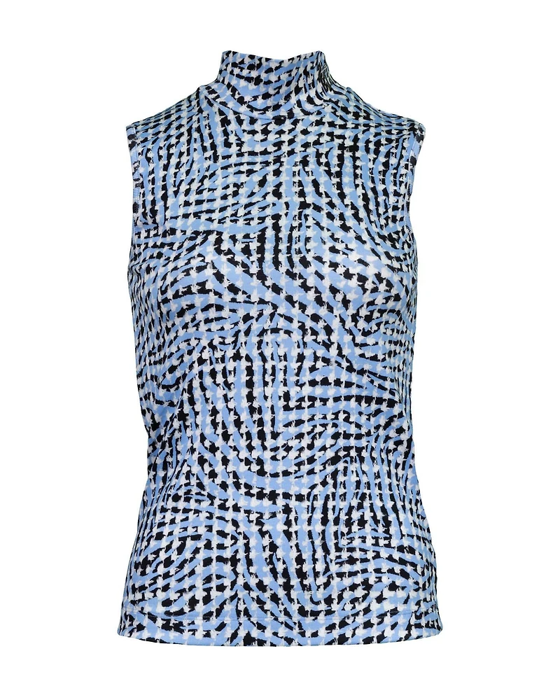 Abstract Houndstooth Mockneck Shell