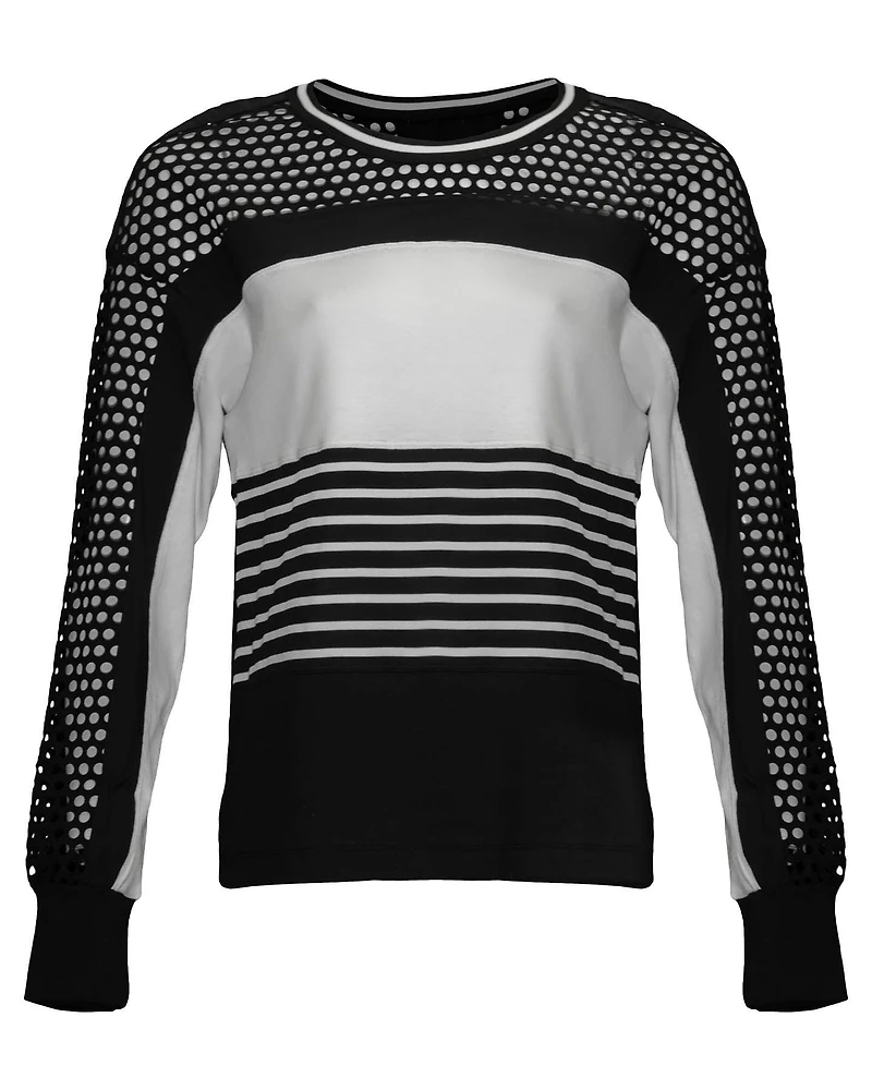 Black and White Mesh Top