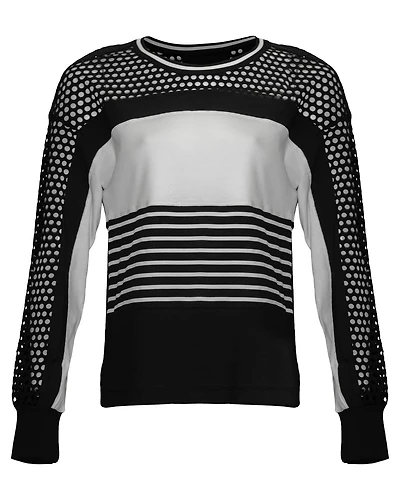 Black and White Mesh Top