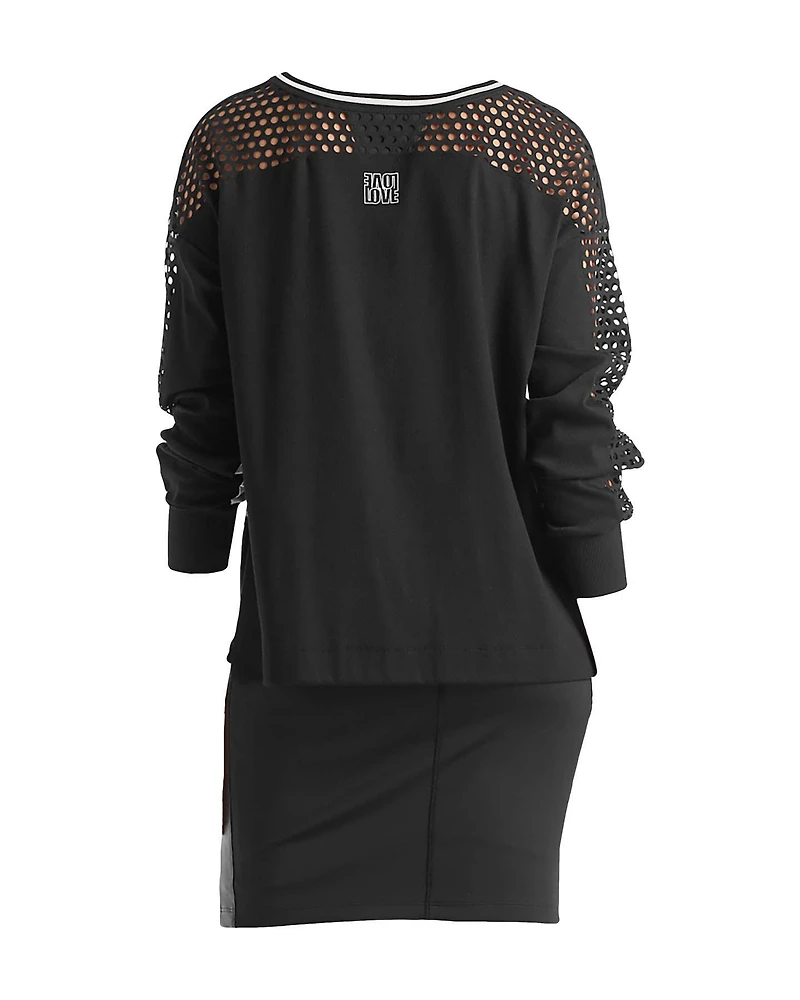 Black and White Mesh Top