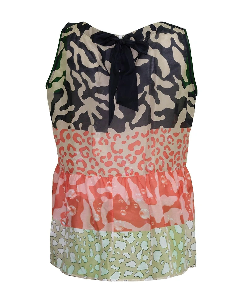 Block Pattern Sleeveless Top