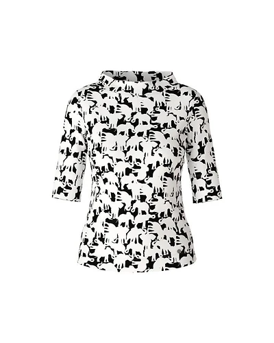 Marc Cain Elephant Print Boatneck Tee
