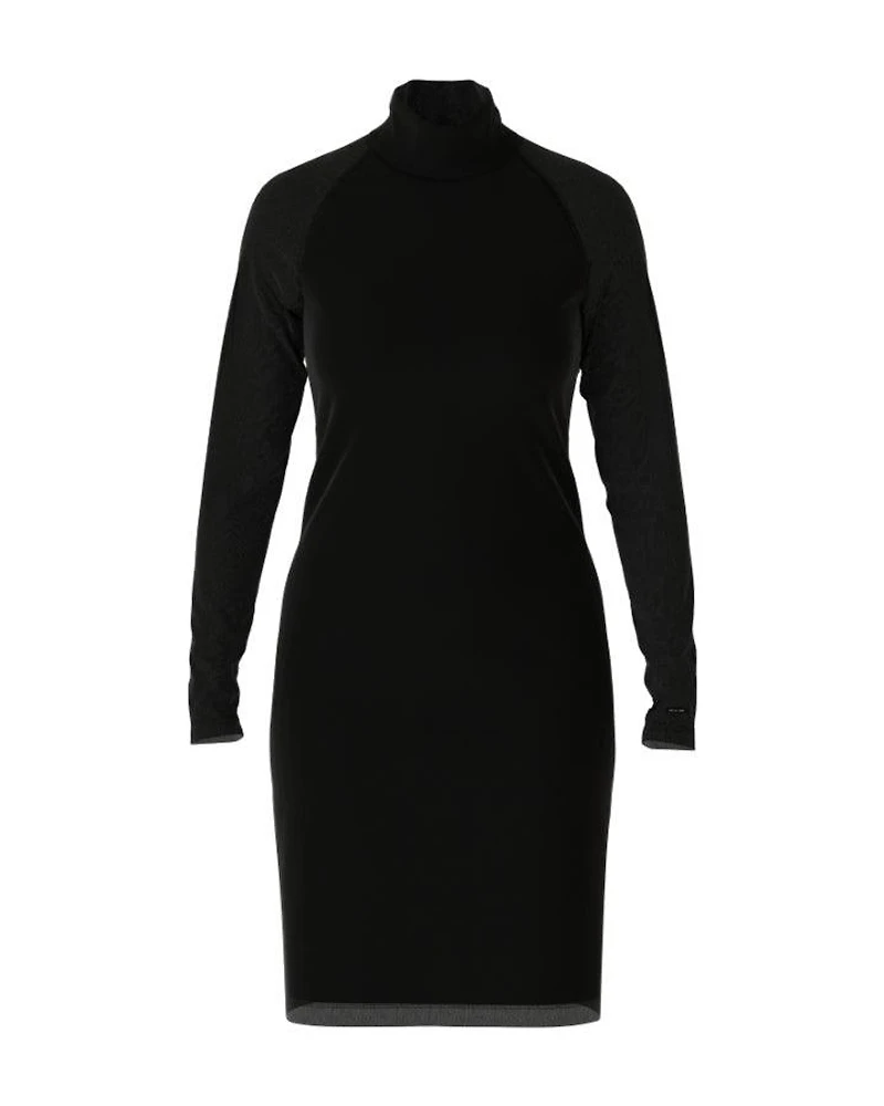 Marc Cain Fitted Mesh High Neck Dress