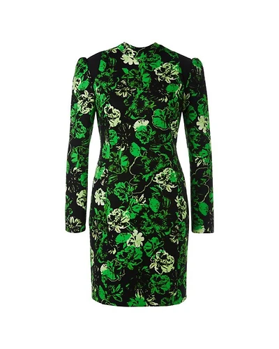 Green Floral Print Dress