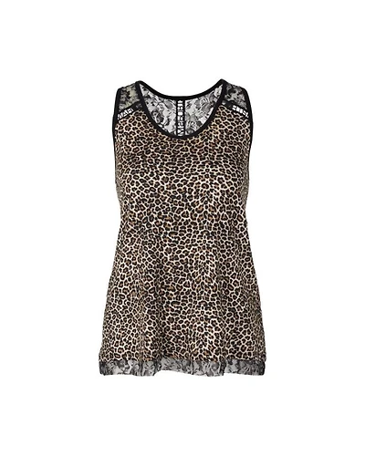 Marc Cain Leopard and Lace Tank Top