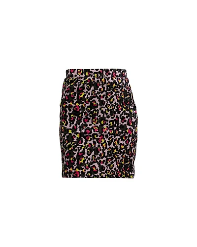 Leopard Print Pull on Skirt