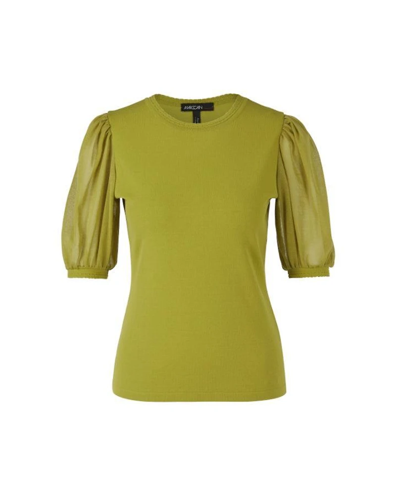 Marc Cain Mesh Puff Sleeve Top