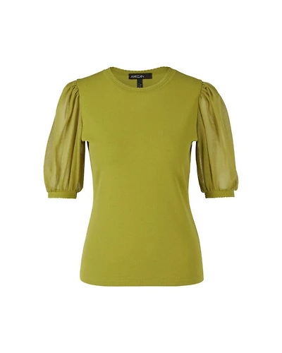 Marc Cain Mesh Puff Sleeve Top