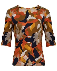 Orange Camo Print Top