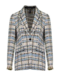 Oversized Tweed Plaid Blazer