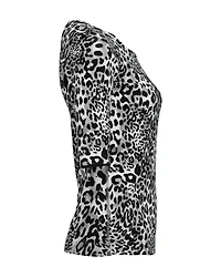 Rib Leopard Print T-Shirt