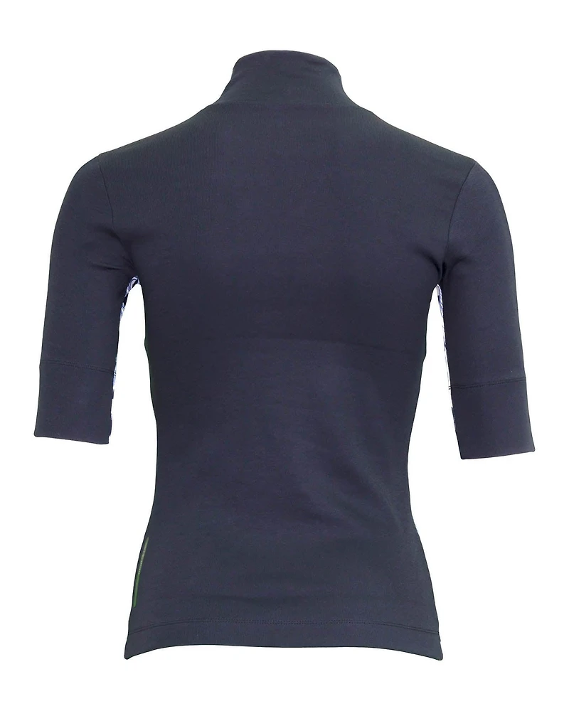 Rib Print Mock Top