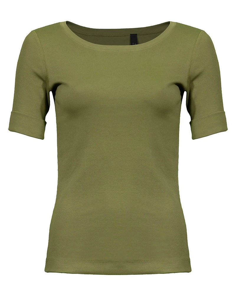 Rib T-Shirt Pale Moss