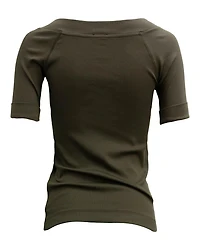 Ribbed V Tee Olive