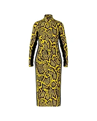 Marc Cain Snaky Croc Print Fitted Dress