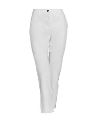 Stretch Cotton Cropped Pants Off White