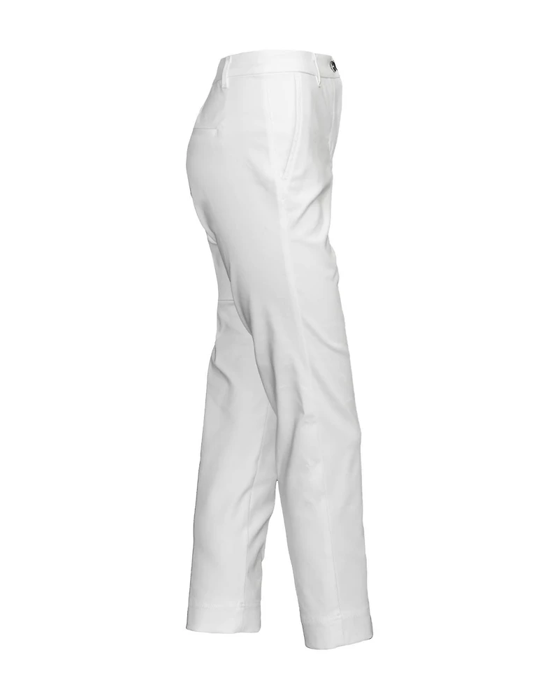 Stretch Cotton Cropped Pants Off White
