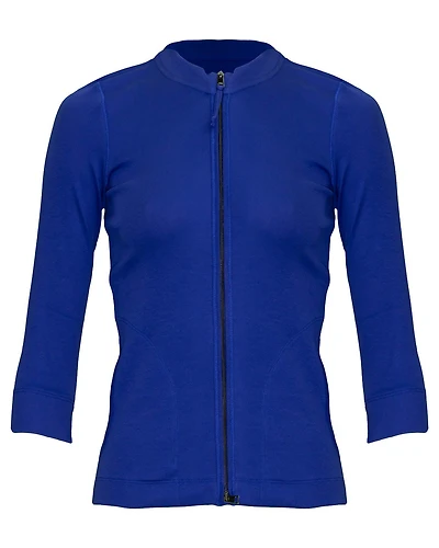 Stretch Cotton Zip Cardi