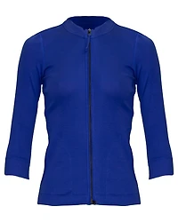 Stretch Cotton Zip Cardi
