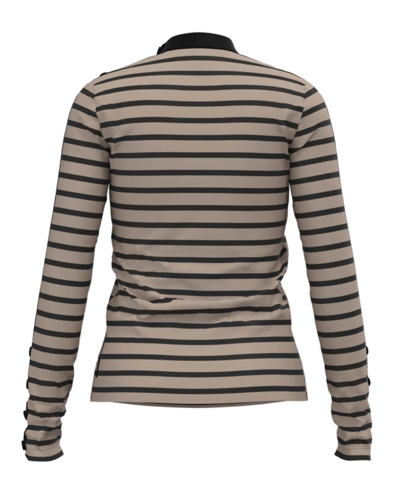 Striped Button Detail Top