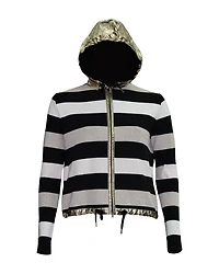 Striped Hoodie Cardi