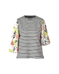 Striped Tee Print Sleeve