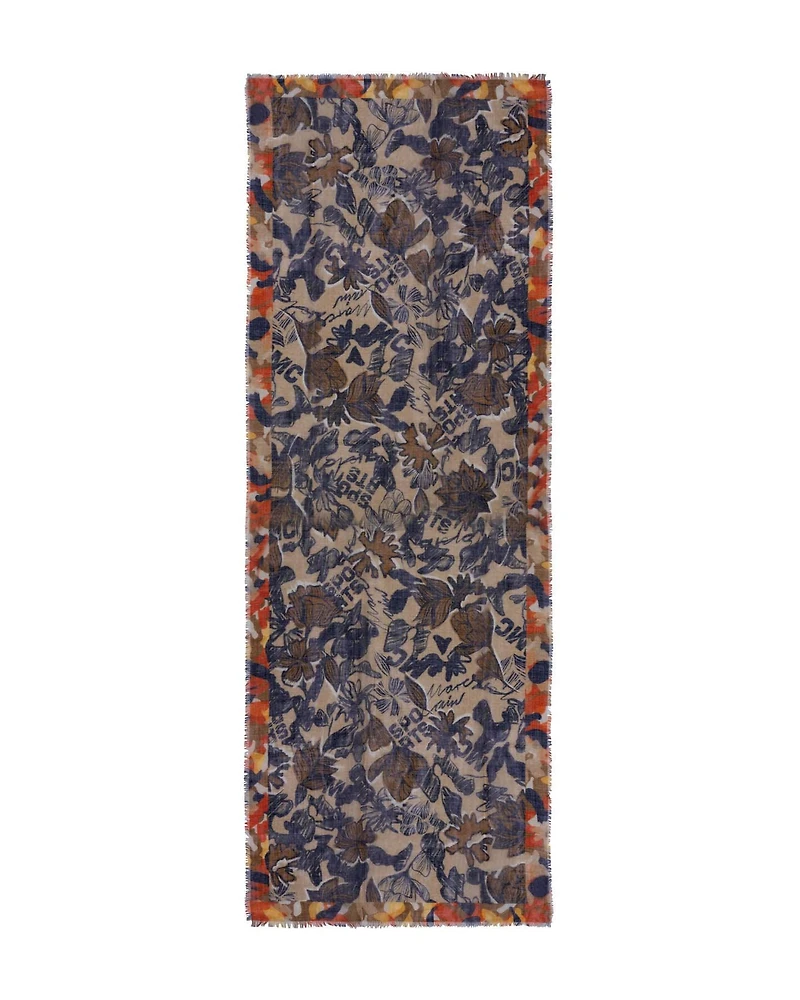 Tattoo Flower Print Scarf