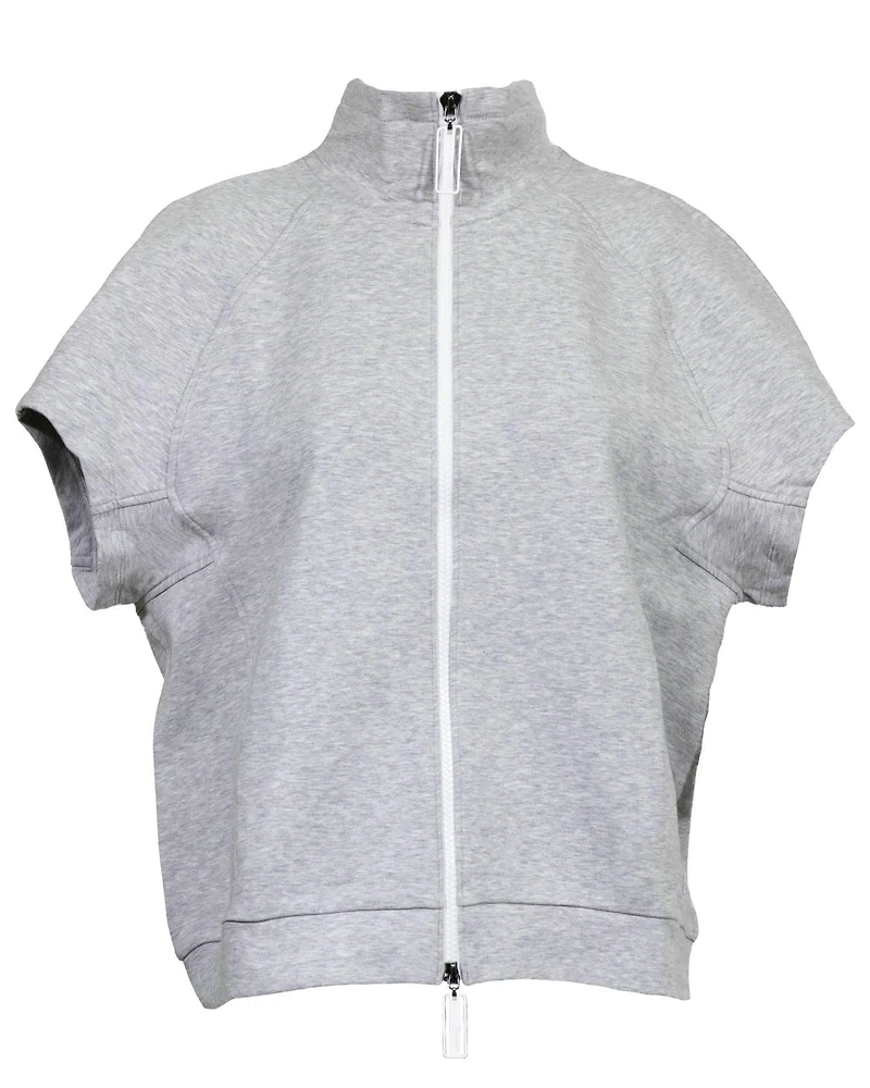 Terry Zip Cap Sleeve Jacket