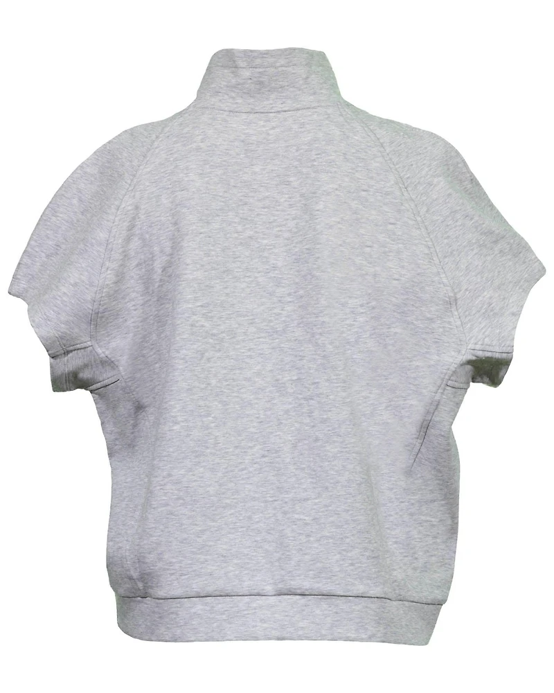 Terry Zip Cap Sleeve Jacket