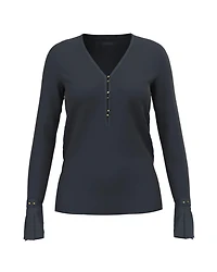V-Neck Button Detail Top