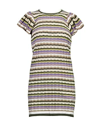 Knitted Stripe Pointelle Dress