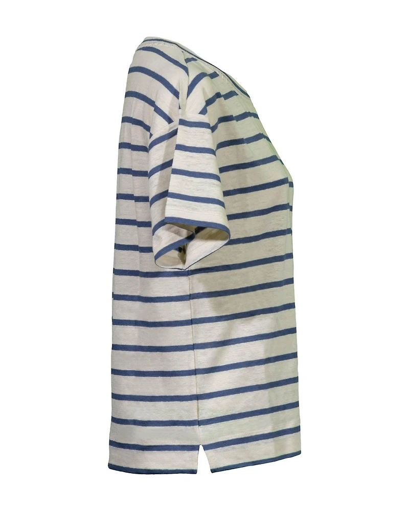 Adelfi Linen Stripe Tee