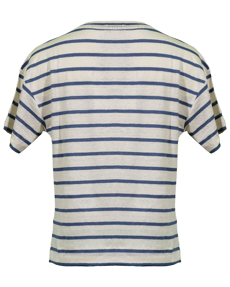 Adelfi Linen Stripe Tee