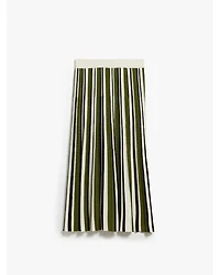 Max Mara Editta Pleated Stripe Knit Skirt