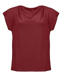 Multid Drape Neck T-Shirt Cherry